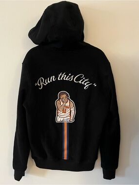 NY Knicks Jalen Brunson Custom Made Zip Up Hoodie Sz M